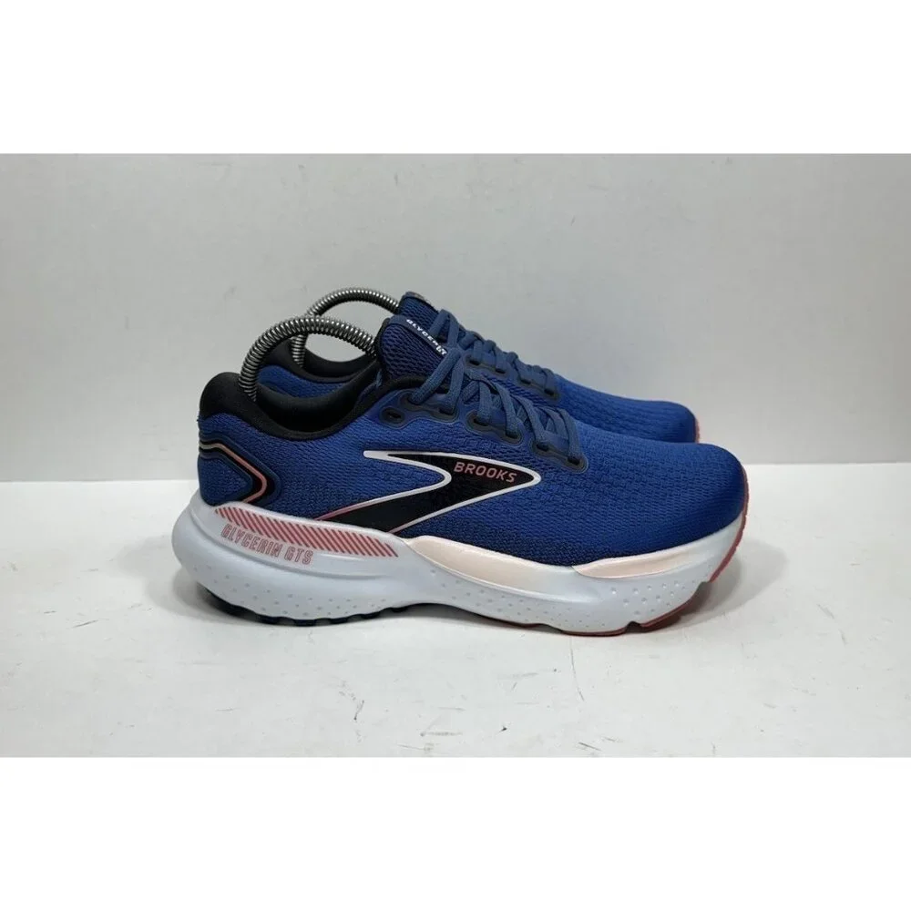 Brooks Glycerin GTS 21 Athletic Shoes Women’s Size 8.5 D Wide Blue Icy Pink